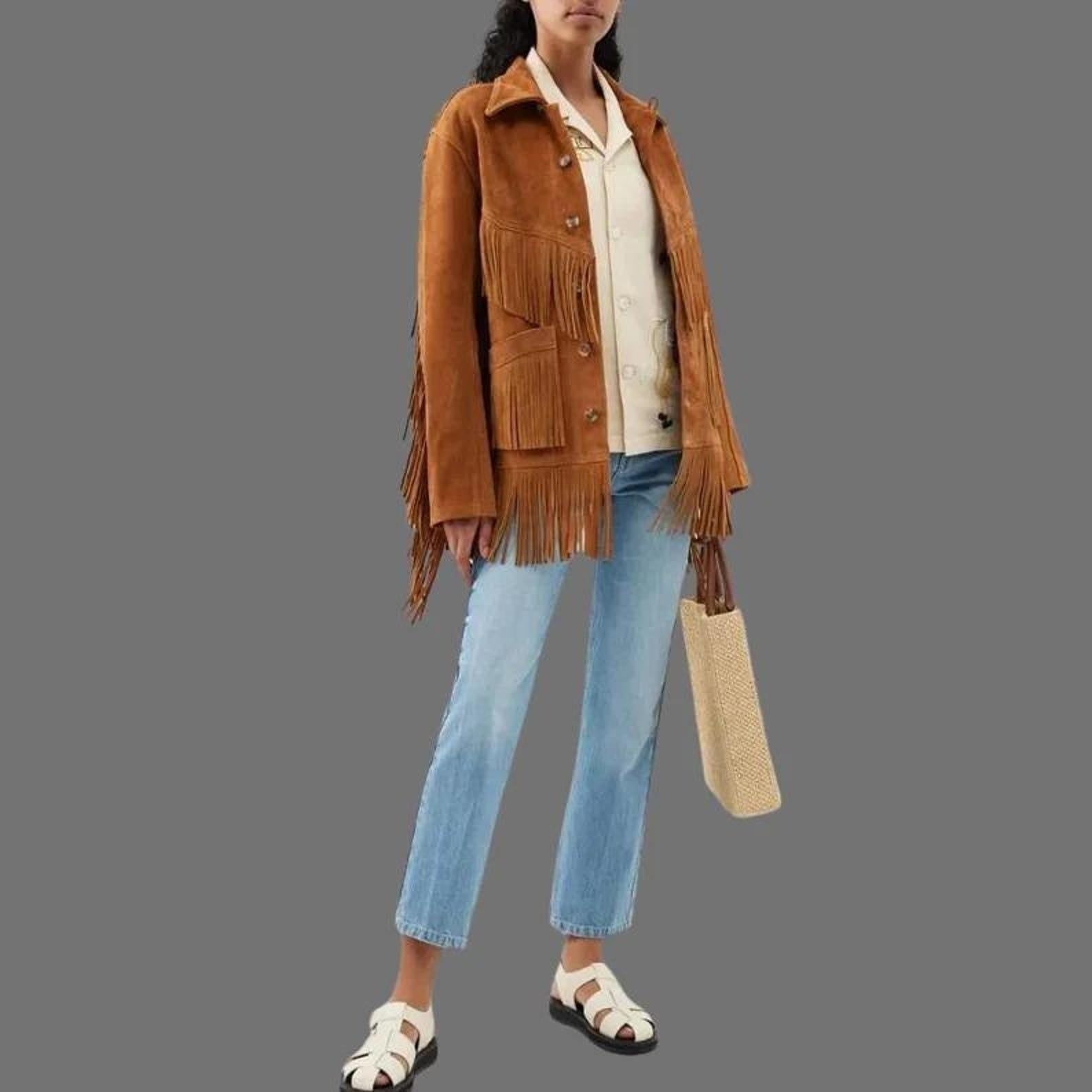 Brown Suede Fringe Jacket: Western Boho Cowgirl Style