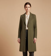 Vintage Style Olive Green Brown Suede Trench Coat  Long Belted Suede Overcoat for Women